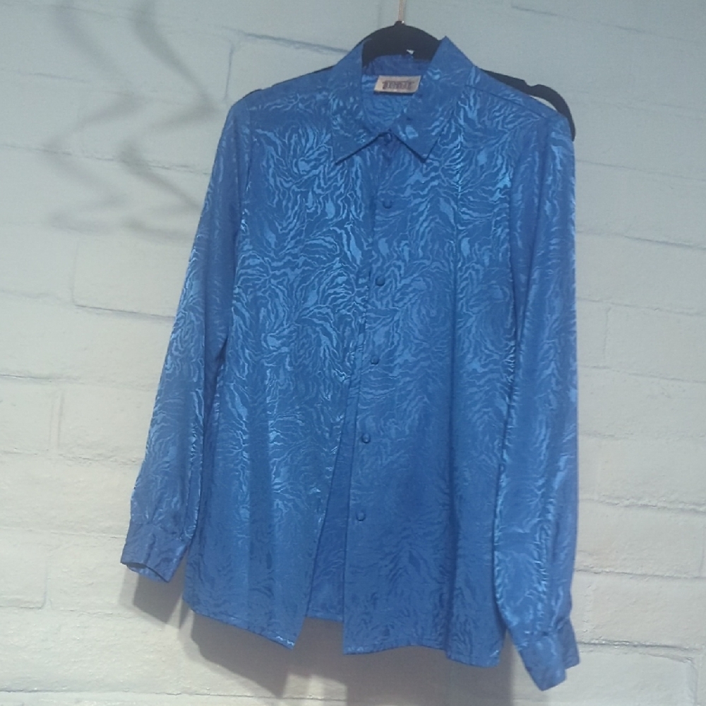 Worthington Vibrant Blue Textured Shirt